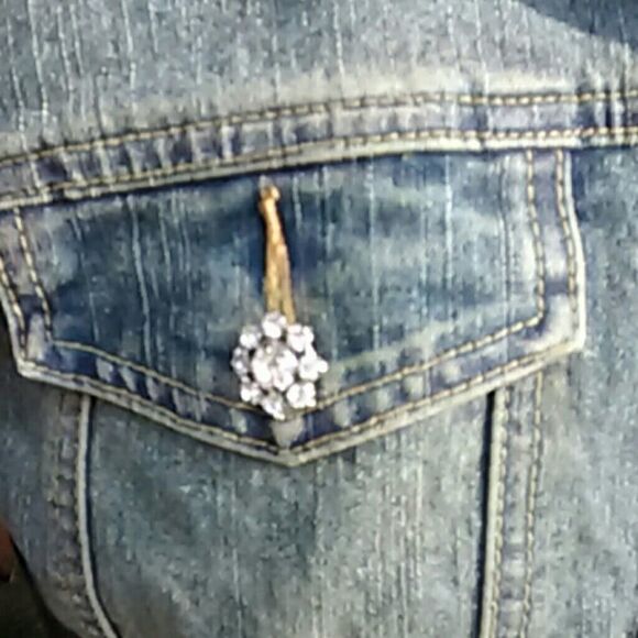 INC Embellished Denim Jacket Western Coastal Cowgirl - Picture 2 of 6